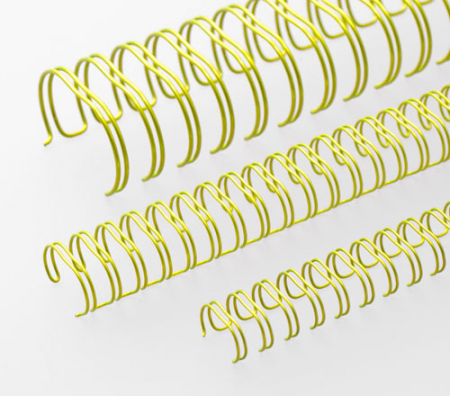 Renz Ring Wire Elemente 6,9 mm, Teilung 2:1, 16 Ringe, gelb fluoreszent, VE 100 Stück