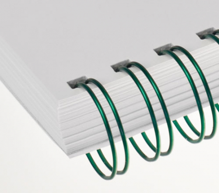 Renz Ring Wire Elemente 6,9 mm, Teilung 2:1, 16 Ringe, grün-metallic, VE 100 Stück, AUSVERKAUFT!