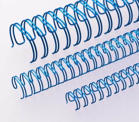 Renz Ring Wire Elemente 6,9 mm, Teilung 2:1, 23 Ringe, blau-metallic, VE 100 Stück, AUSVERKAUFT!