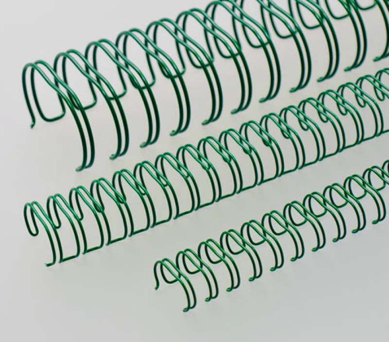 Renz Ring Wire Elemente 6,9 mm, Teilung 2:1, 16 Ringe, grün, VE 100 Stück