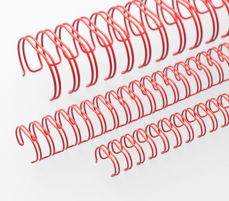 Renz Ring Wire Elemente 6,9 mm, Teilung 2:1, 16 Ringe, rot, VE 100 Stück