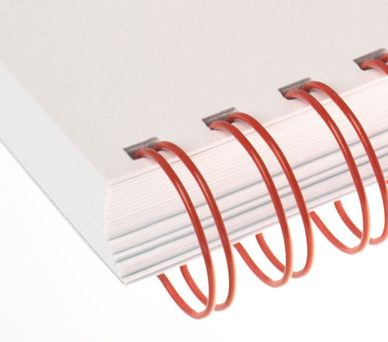 Renz Ring Wire Elemente 6,9 mm, Teilung 2:1, 16 Ringe, rot, VE 100 Stück