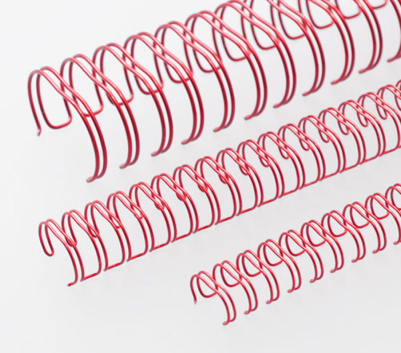 Renz Ring Wire Elemente 6,9 mm, Teilung 2:1, 16 Ringe, rot-metallic, VE 100 Stück