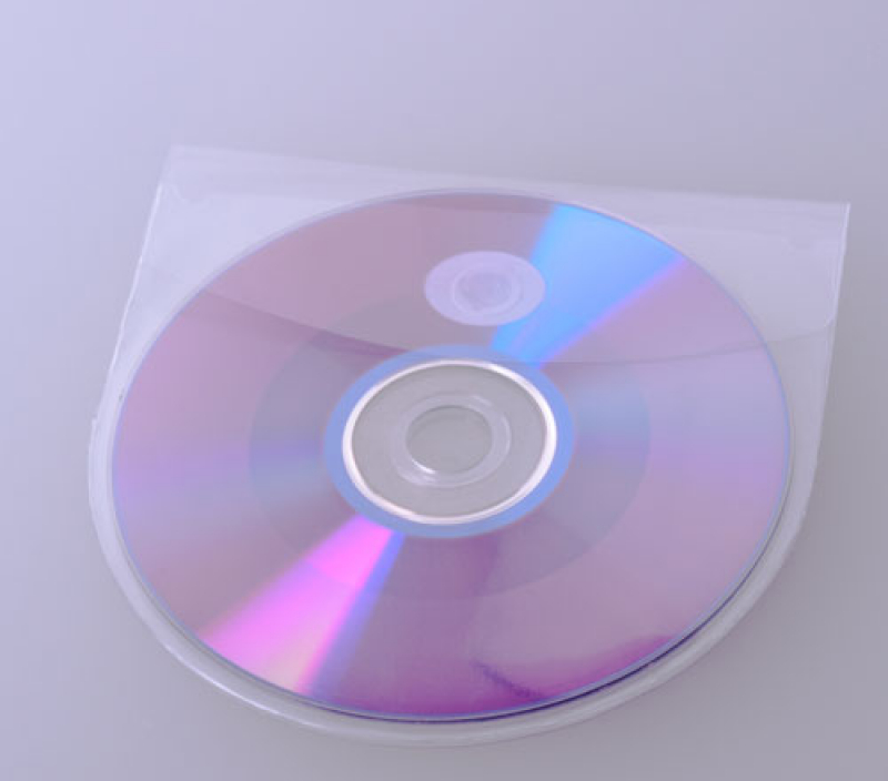 Renz CD-Taschen, selbstklebend, mit Verschlusskappe, 127 x 127 mm, rund, VE 100 Stück
