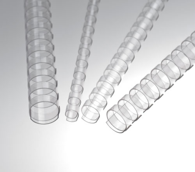 Renz Plastikbinderücken  8 mm, US-Teilung , 21 Ringe, transparent, VE 100 Stück, nicht mehr lieferbar