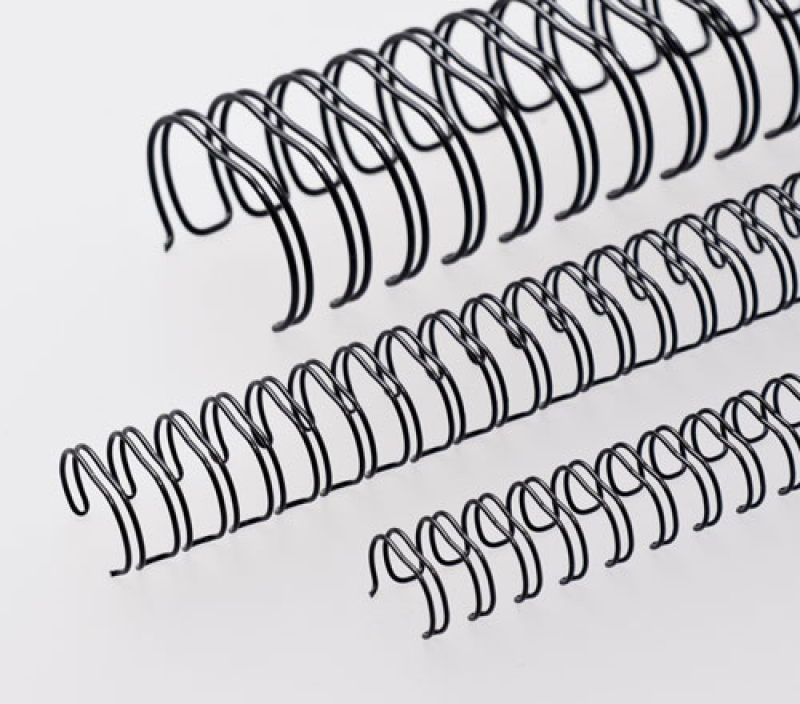 Renz Ring Wire Elemente 6,9 mm, Teilung 2:1, 23 Ringe, schwarz, VE 100 Stück