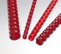 Preview: Renz Plastikbinderücken 19 mm, US-Teilung , 21 Ringe, rot, VE  50 Stück