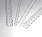 Preview: Renz Plastikbinderücken 19 mm, US-Teilung , 21 Ringe, transparent, VE  50 Stück, nicht mehr lieferbar!