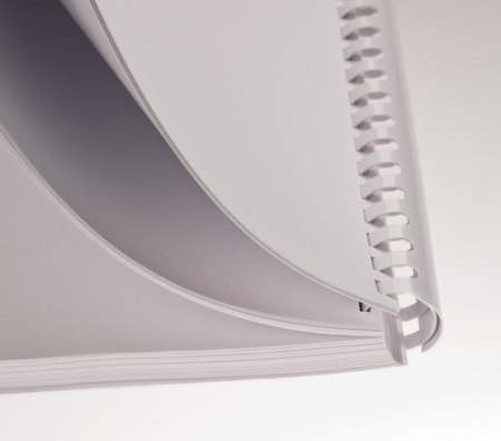 Renz Plastikbinderücken 16 mm, US-Teilung , 21 Ringe, weiß, VE 100 Stück, Restbestand