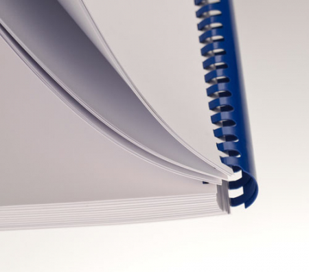 Preview: Renz Plastikbinderücken  6 mm, EUROP-Teilung, 24 Ringe, blau, VE 100 Stück, nicht mehr lieferbar