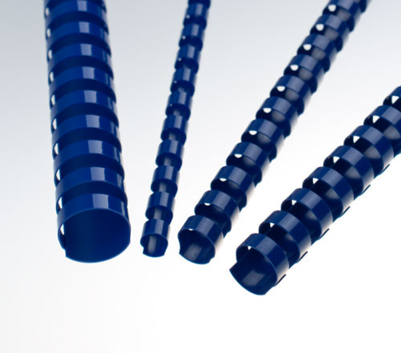 Renz Plastikbinderücken 12 mm, US-Teilung , 21 Ringe, blau, VE 100 Stück