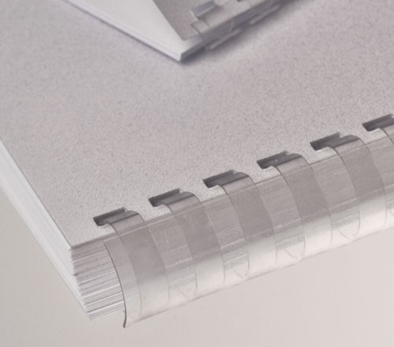Renz Plastikbinderücken 12 mm, US-Teilung , 21 Ringe, transparent, VE 100 Stück, nicht mehr lieferbar
