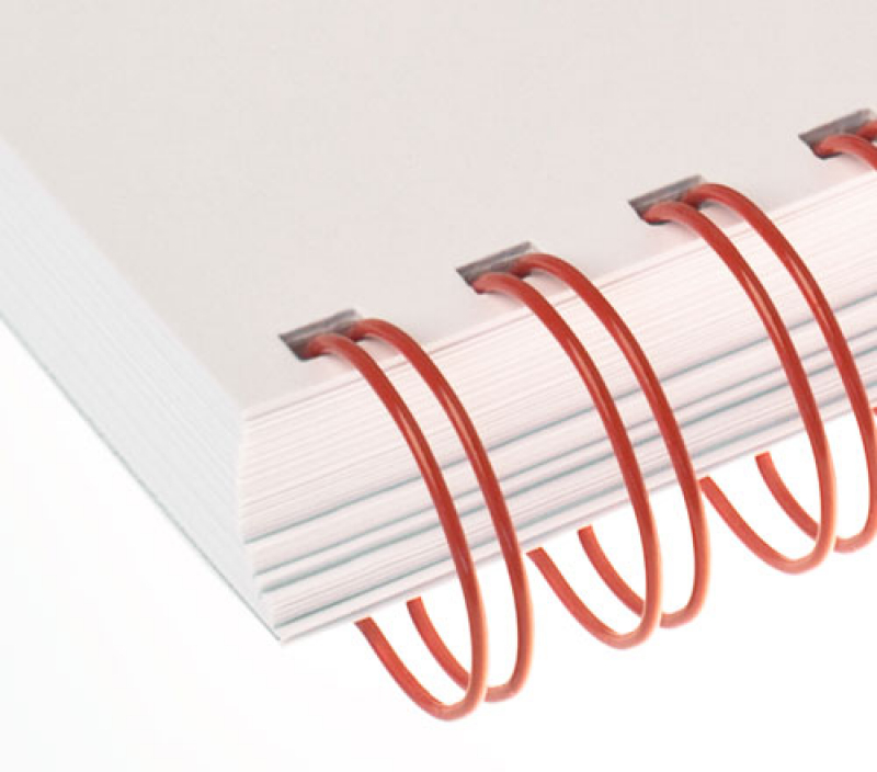 Renz Ring Wire Elemente 12,7 mm, Teilung 3:1, 34 Ringe, rot, VE 100 Stück